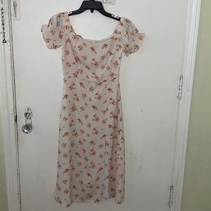 NLW current fashions floral off shoulder dress